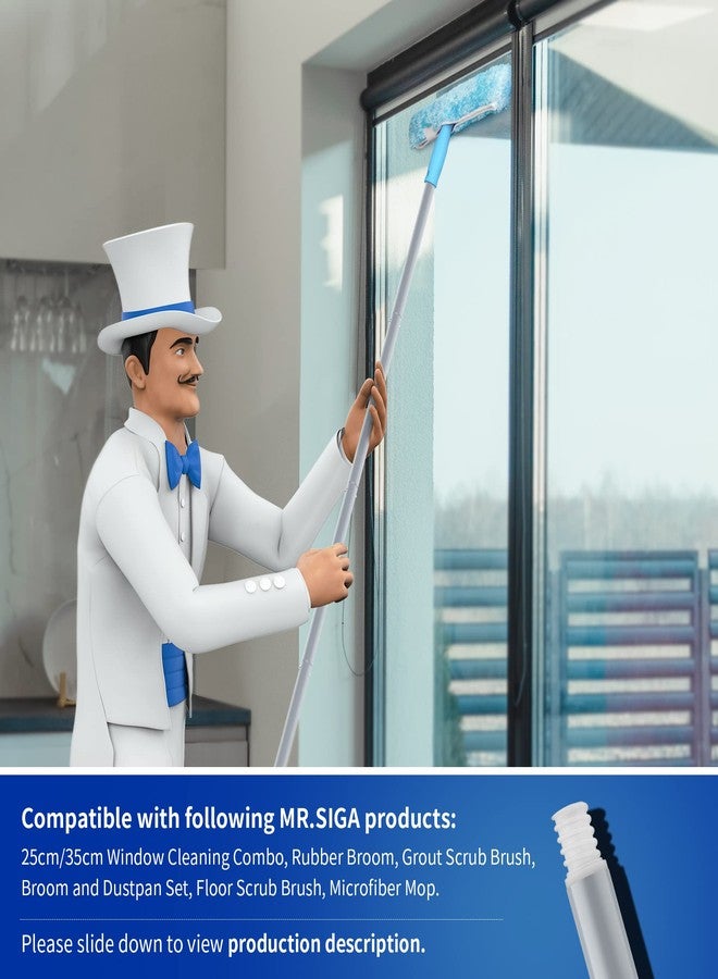 Mr Siga MR.SIGA 54.3 inch Long Extension Pole, Adjustable 4 Pieces Aluminum Pole for Window Squeegee - Image 2