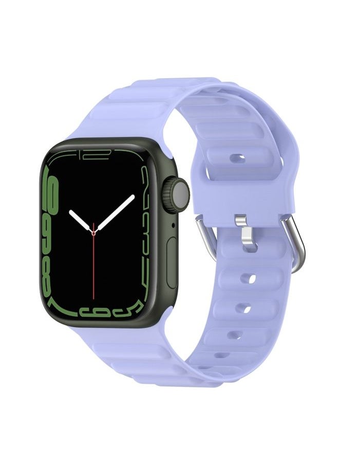 Generic - Replacement Strap Ocean Ripple Watch Band For Apple Watch Series 8&7 45mm / SE 2&6&SE&5&4 44mm Lilac - Image 1