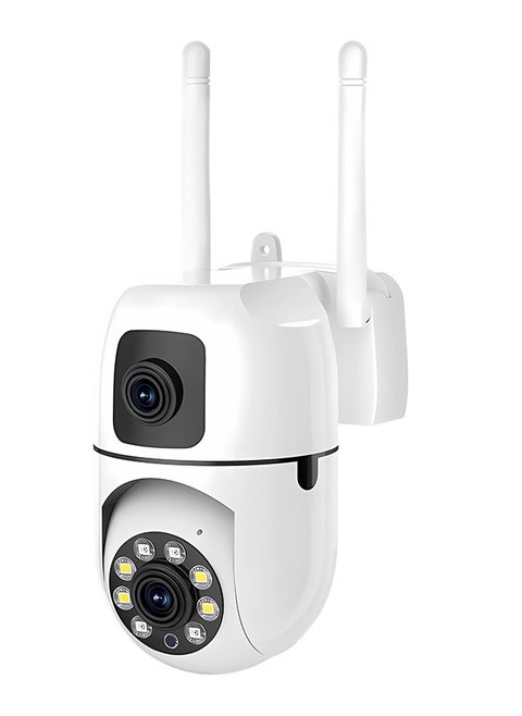 RUBO Safe Live Camera Dual-Lens Indoor Camera, 2MP 360° Dual Lens Smart Security Camera, WiFi Wireless Indoor Security Camera, Motion Tracking, Dual-Screen Display/Audio, Phone Alerts
