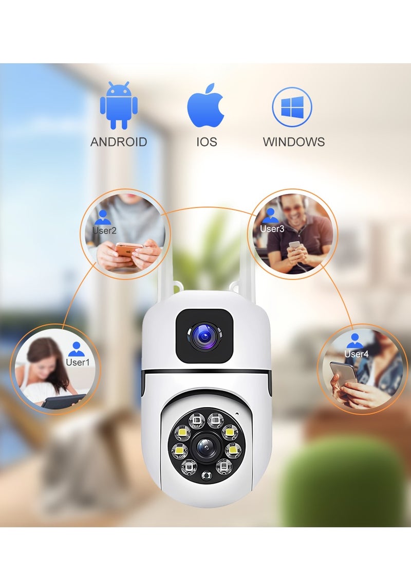Generic - RUBO Safe Live Camera Dual-Lens Indoor Camera, 2MP 360° Dual Lens Smart Security Camera, WiFi Wireless Indoor Security Camera, Motion Tracking, Dual-Screen Display/Audio, Phone Alerts - Image 1