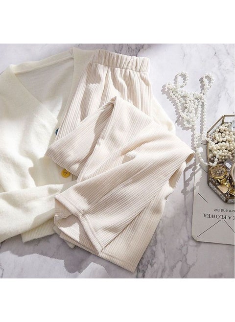 Autumn Winter Plus-Size Palazzo Pants High Waist CasualApricot regular models with pockets Apricot regular models with pockets