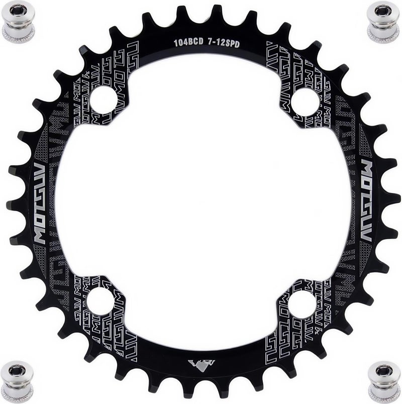 YBEKI Pro-Grade 104BCD Chainring (30-52T) CNC 7075-T6 Aluminum Narrow-Wide MTB/Road Round Oval Bike Chainwheel | Shimano/SRAM 8-11 Speed Compatible | 573MPa Strength (Black Round, 36T) - Image 1