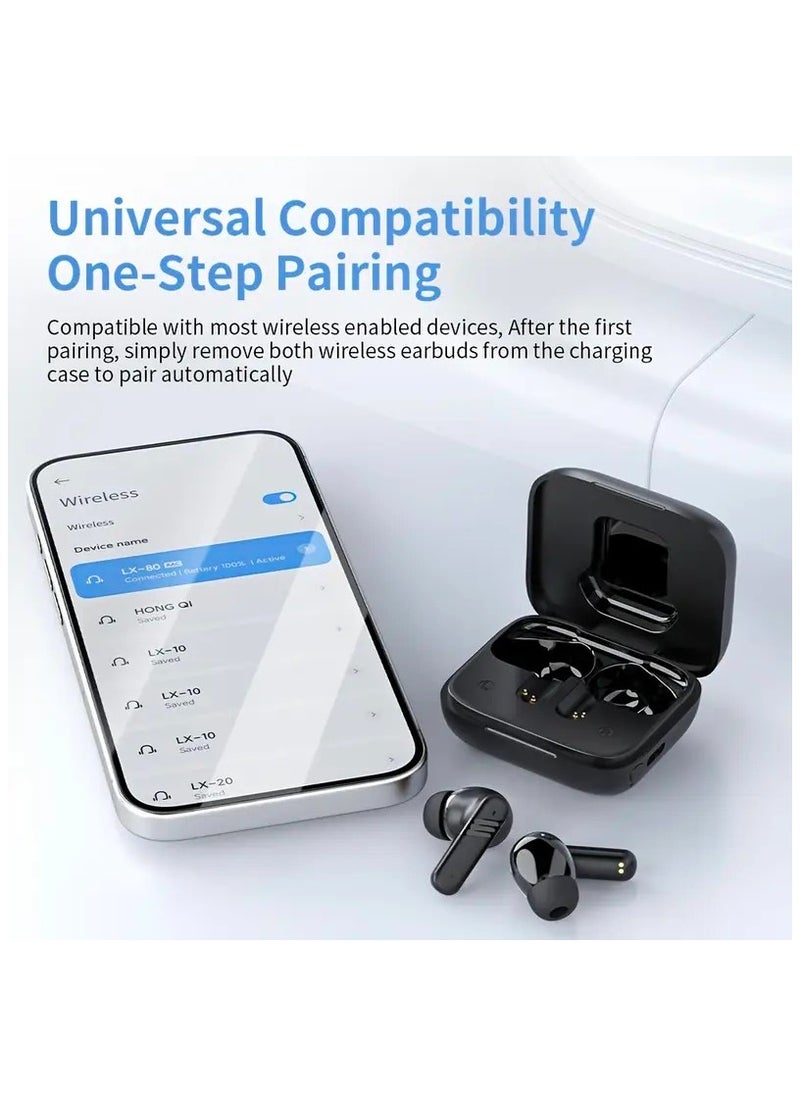 Generic - Wireless Active Noise Cancel ANC Bluetooth Earbuds, Full Color LCD Smart Touch Screen Earphone,Bluetooth V5.4,Black - Image 1