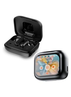 Wireless Active Noise Cancel ANC Bluetooth Earbuds, Full Color LCD Smart Touch Screen Earphone,Bluetooth V5.4,Black