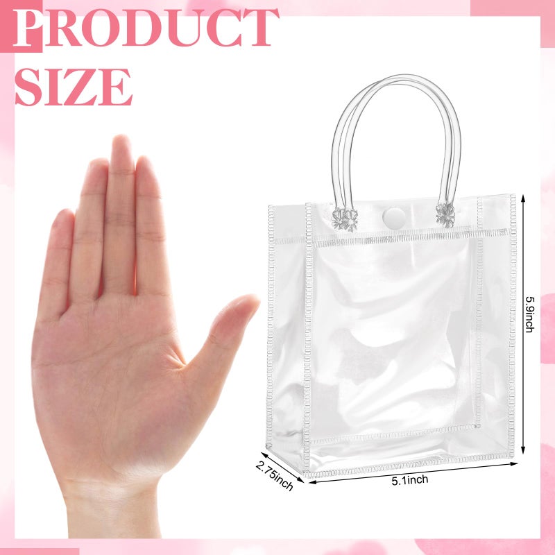 ProSuites 20 Pack Clear Plastic Gift Bags with Handles for Wedding Favors, Small Party Favor Bags 5.1" L x 2.75" W x 5.9" H - Premium Quality, Bulk Packaging Included - Image 3