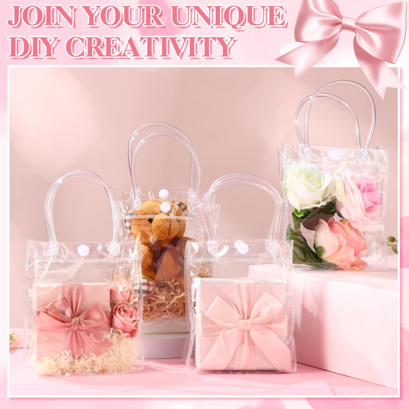 ProSuites 20 Pack Clear Plastic Gift Bags with Handles for Wedding Favors, Small Party Favor Bags 5.1" L x 2.75" W x 5.9" H - Premium Quality, Bulk Packaging Included - Image 5