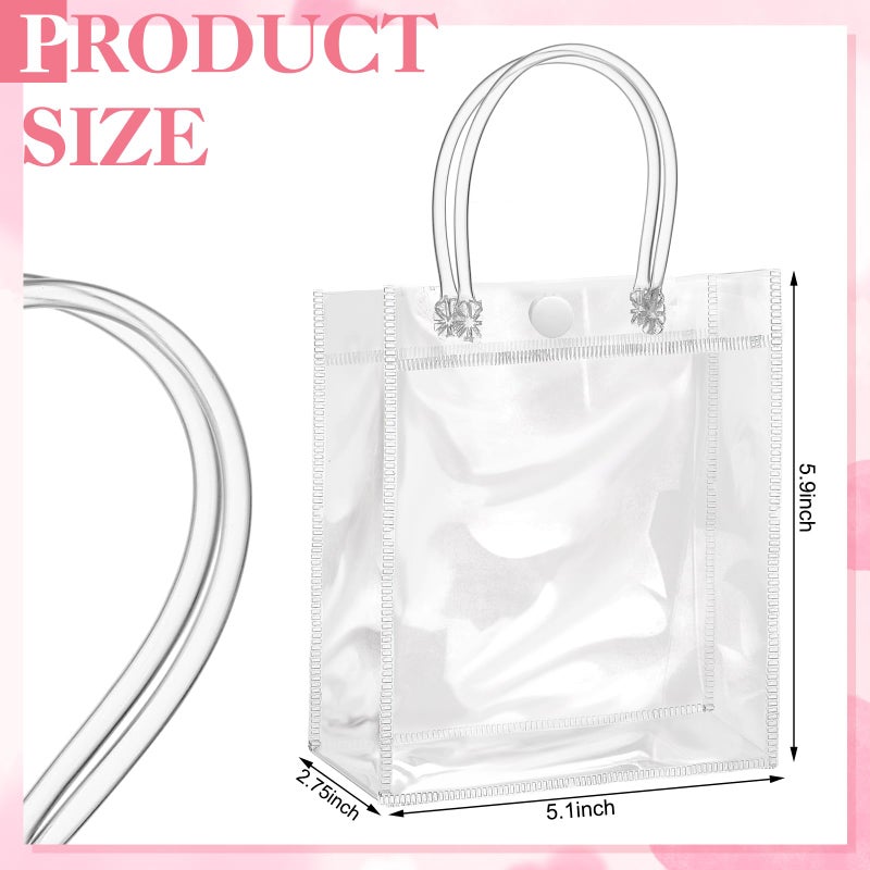 ProSuites 20 Pack Clear Plastic Gift Bags with Handles for Wedding Favors, Small Party Favor Bags 5.1" L x 2.75" W x 5.9" H - Premium Quality, Bulk Packaging Included - Image 2