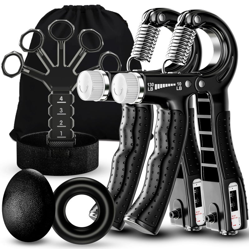 Acotant Grip Strength Trainer(5 Pack) with Finger Exerciser, Hand Grip Strengthener, Finger Stretcher,Grip Ring & Stress Relief Ball for Muscle Building and Injury Recover with Carry Bag - Image 1