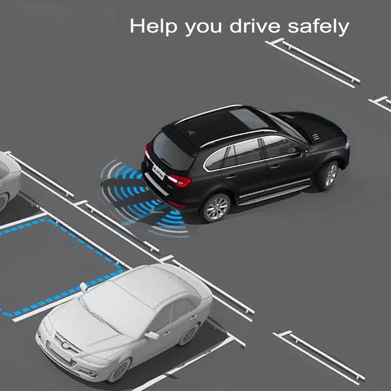 Generic ELSNU Car Auto Vehicle Reverse Backup Radar System with 4 Parking Sensors Rear Distance Detection kit Parktronic Assistant Beep Voice Warning LCD Monitor  - Image 2