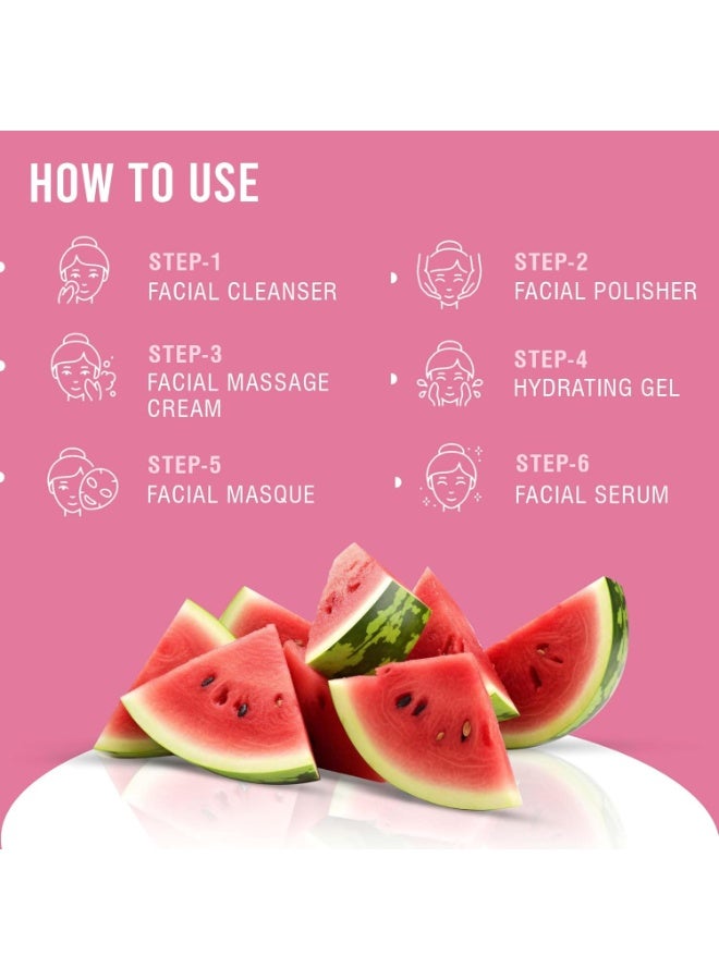 Glamveda Watermelon & Collagen Anti Aging & Skin Firming Facial kit | DIY Facial Kit For Women | 40gm - Image 2