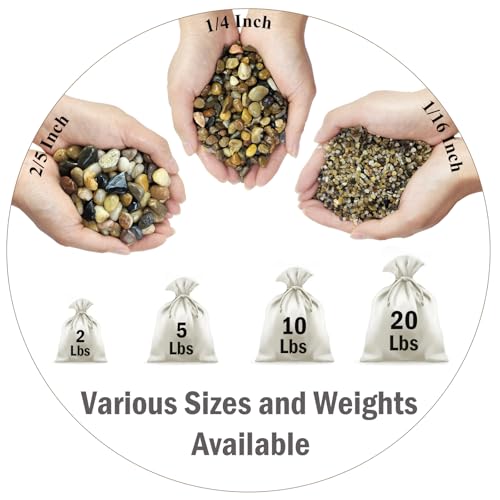 FANTIAN 10LB Pea Gravel for Landscaping,1/4 Inch Aquarium Gravel. Decorative River Rocks for Fish Tank Succulent Vase Cactus Bonsai Plant Soil Cover and Outdoor Landscaping Rocks - Image 2
