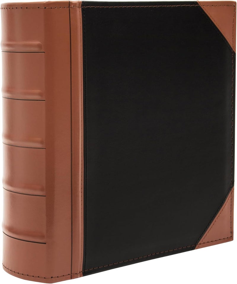 Kleer-Vu Executive Binder, English Leather 2 Tone with Stitching and Ribbed Spine, Holds 625 8.5x11” Sheets - Professional Binder Organizer for Office, Library, Home, Black (3" inch, 1PK) - Image 5