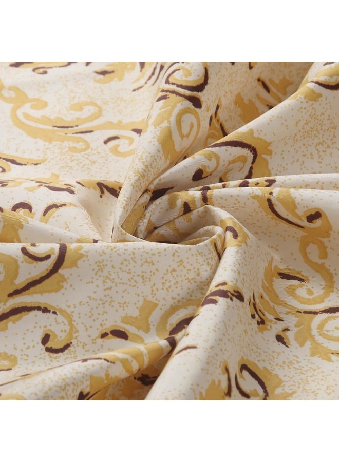 BESTRIPES Fabric Shower Curtain, Burgundy and Gold Yellow Boho Paisley Damask Print Shower Curtains for Bathroom, Waterproof Bathroom Curtains, 72" W x 72" H - Image 2