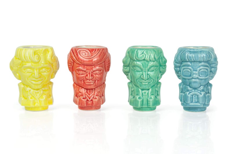 Geeki Tikis The Golden Girls Tiki Muglet Mini 3 Inch Glasses  Official Golden Girls Collectible Mugs Set of 4  Includes Dorothy Blanche Rose  Sophia  2Ounces Mini Mugs  Toynk Exclusive