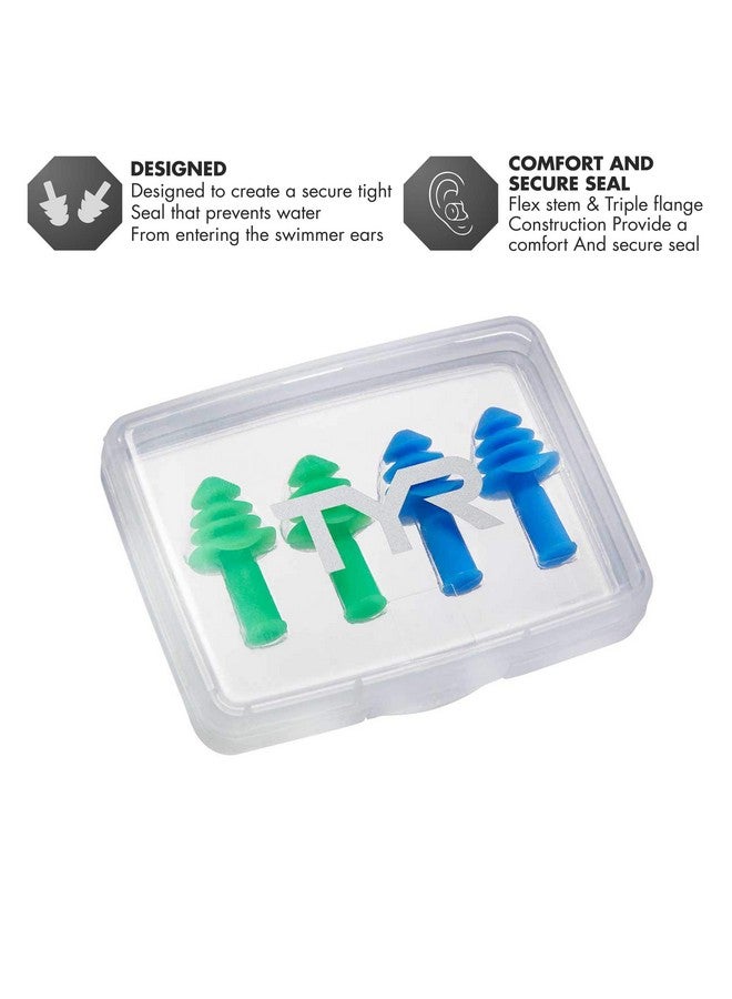 TYR Ergo Flex Ear Plugs4Pk Swimming Equipment, Blue;Green, All - Image 3