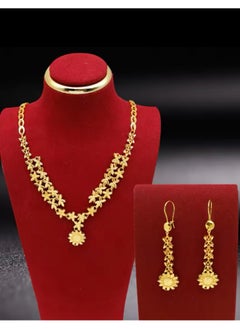GOLDMAX 21k Gold Plated Necklace & Earrings Jewelry Set For Women  - Image 1