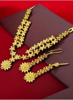 GOLDMAX 21k Gold Plated Necklace & Earrings Jewelry Set For Women  - Image 2