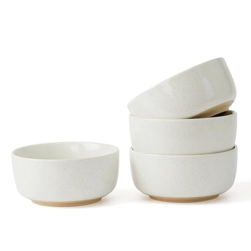 famiware Milkyway Cereal Bowl Soup Bowls for 4 25 Ounce Bowls Set for Kitchen Bowl Set for Cereal Soup Rice Pasta Salad Oatmeal White
