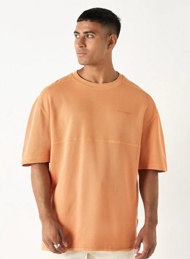 Lee Cooper Ribbed Crew Neck T-shirt with Short Sleeves