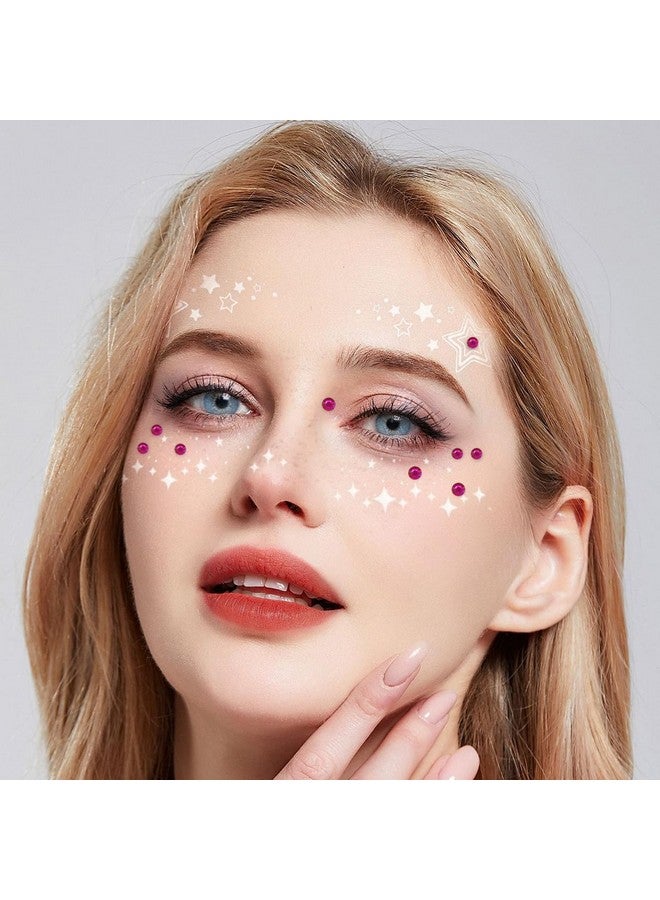 Doneace 1792 Pcs Self-Adhesive Rhinestone Stickers Rose Face Gems Hair Jewels Eye Gems Face Rhinestones Body Glitter Festival Accessories For Crafts Decoration Diy Scrapbook Embellishments 4 Size 3/4/5/6 Mm - Image 2