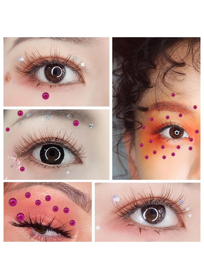 Doneace 1792 Pcs Self-Adhesive Rhinestone Stickers Rose Face Gems Hair Jewels Eye Gems Face Rhinestones Body Glitter Festival Accessories For Crafts Decoration Diy Scrapbook Embellishments 4 Size 3/4/5/6 Mm - Image 3