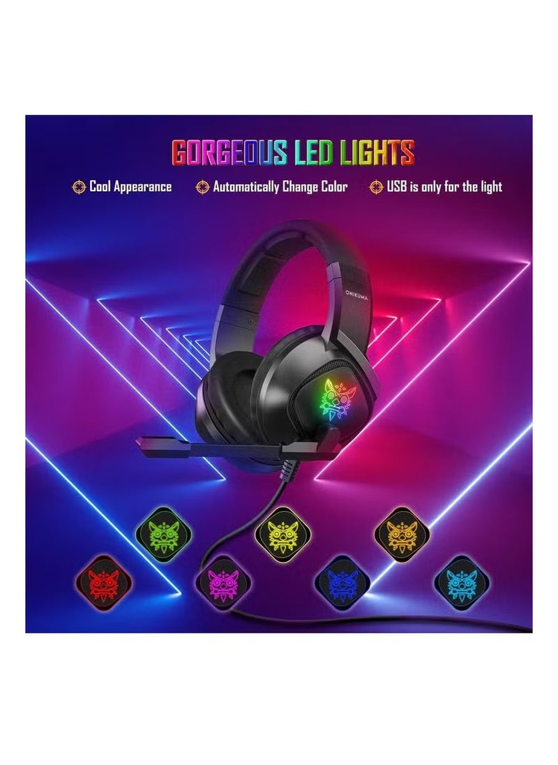 onikuma K19 Gaming Wired Headset With Microphone For PS4/PS5/XOne/XSeries/NSwitch/PC  - Image 2