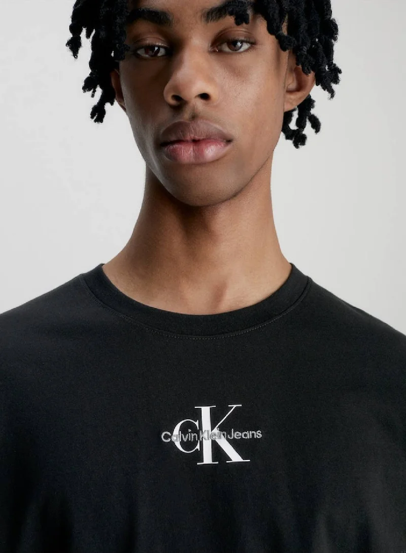Calvin Klein Jeans Men's Cotton Monogram T-Shirt -  cotton jersey, Black