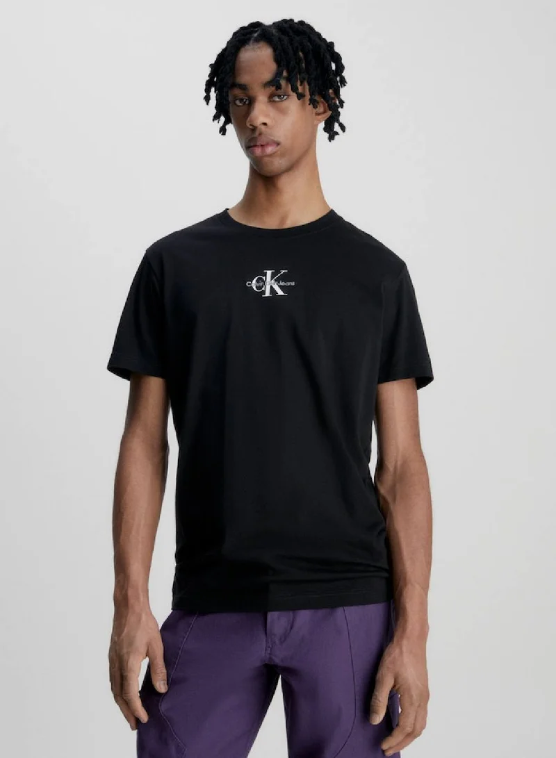 Calvin Klein Jeans Men's Cotton Monogram T-Shirt -  cotton jersey, Black