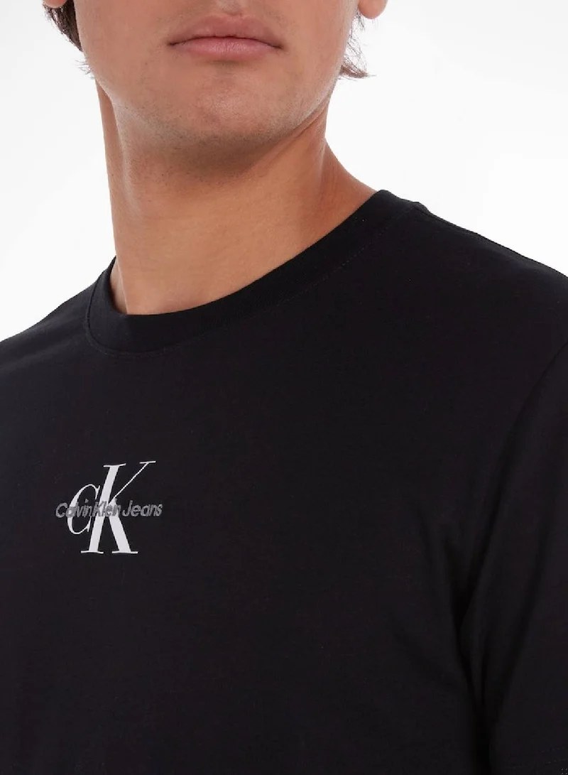 Calvin Klein Jeans Men's Cotton Monogram T-Shirt -  cotton jersey, Black