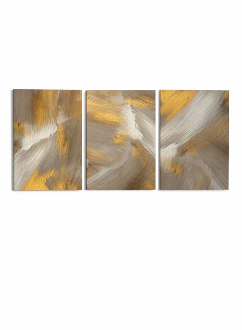 LOWHA Set Of 3 Framed Canvas Wall Arts Stretched Over Wooden Frame, Abstract Oil Smear Paintings, For Home, Living Room, Office Decor - Image 5