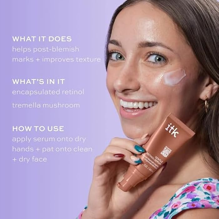ITK Skincare Gentle Hydrating Nightly Retinol Facial Serum for All Skin Types, 1 oz - Image 4