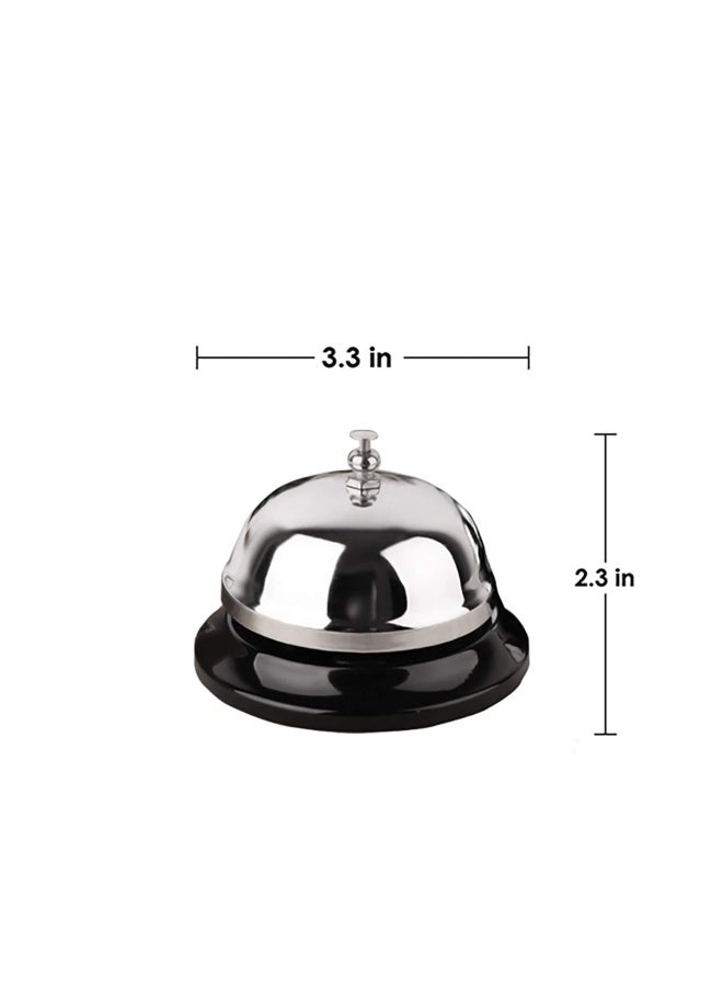 DL Call Bell 2 Packs 3.35 Inch Diameter With Metal Anti Rust Construction Ringing Durable Desk Bell Service Bell For Hotels Schools Restaurants Reception Areas Hospitals Warehouses Silver - Image 2