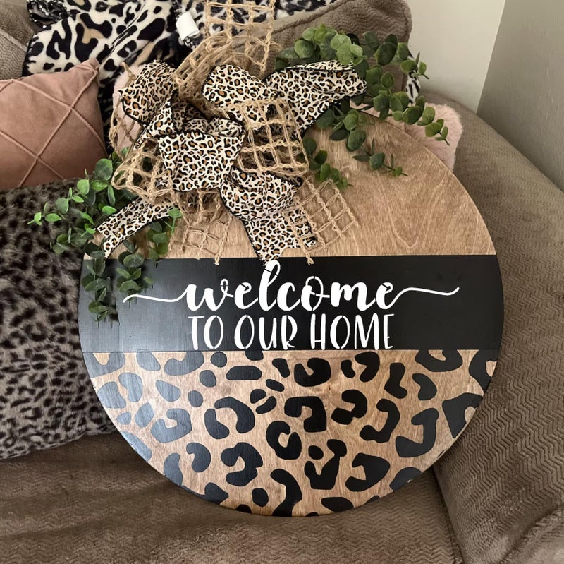 zosylley Welcome Stencils for Painting on Wood 12â€ Welcome Stencil for Wood Sign Doormats Half Round Hello Stencils for Door Mat Fabrics - Image 5