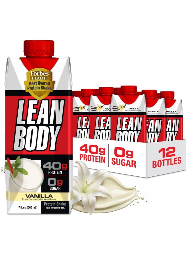 لابرادا ميلك شيك بروتين جاهز للشرب من لابرادا لين بودي (بنكهة الفانيليا) (500 مل) - عبوة من 12 قطعة - Image 1