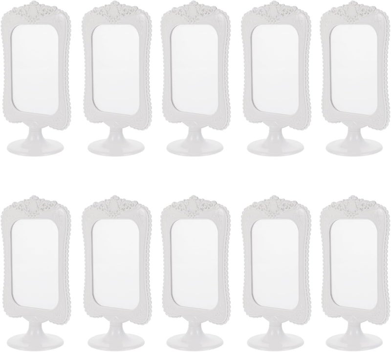 Healifty 10pcs European Style Double-sided Photo Frames White Plastic 10x15cm Tabletop Picture Holders for Home Décor and Menu Display - Image 1