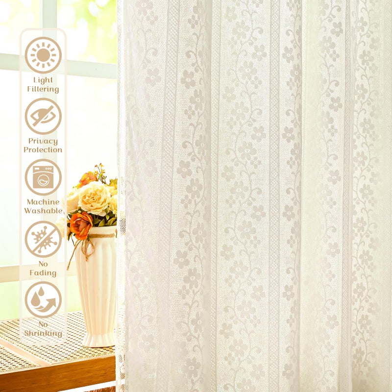 ASPMIZ Linen Kitchen Curtains 36 Inch Length, Double Layered Window Curtain 2 Panel Sets Rod Pocket Short Curtains for Kitchen, Farmhouse Window Treatment Tiers for Bathroom, Cafe, Beige - Image 5