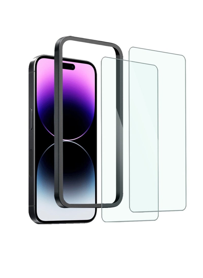 Techie 2 Pack Apple iPhone 14  Pro Max Screen Protector, 9H Tempered Gorilla Glass, Easy Install Alignment Frame, Ultra Clear, Bubble-Free, Case-Friendly  - Image 2