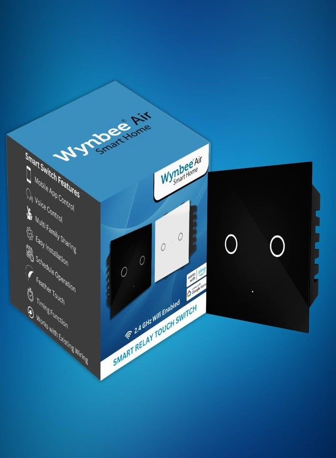 Wynbee مفتاح وينبي الذكي باللمس ثنائي المرحل - مزود بتقنية واي فاي، متوافق مع أليكسا، ومساعد جوجل، وتطبيق وينبي (أسود) - Image 1