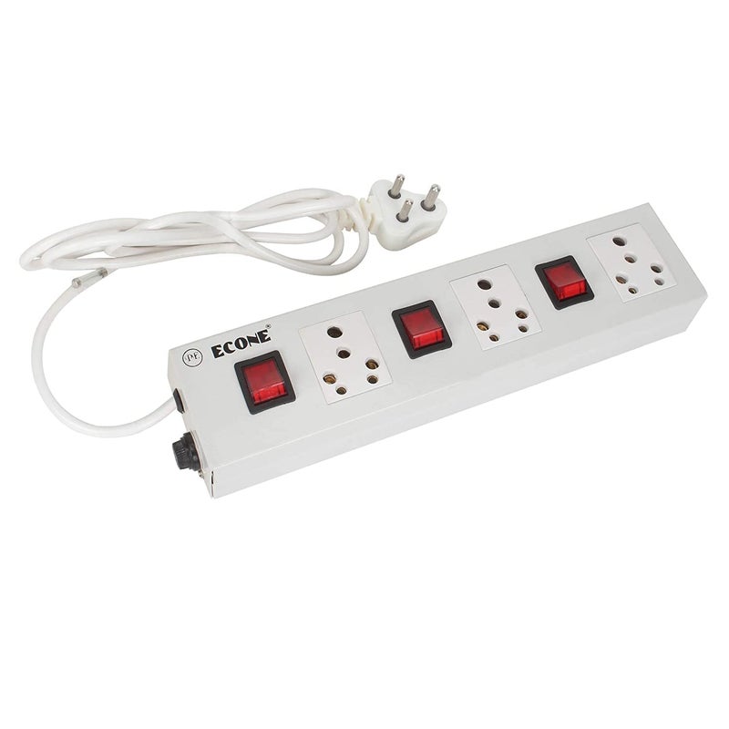 ECONE ECONE 16 Amp 2500 Watt Extension Board Extension Cord With 3 Socket 3 Switch For Heavy Appliances Devices 1 Year Warranty 18 Mtr 3 Core Wire 220 Volts White  - Image 1