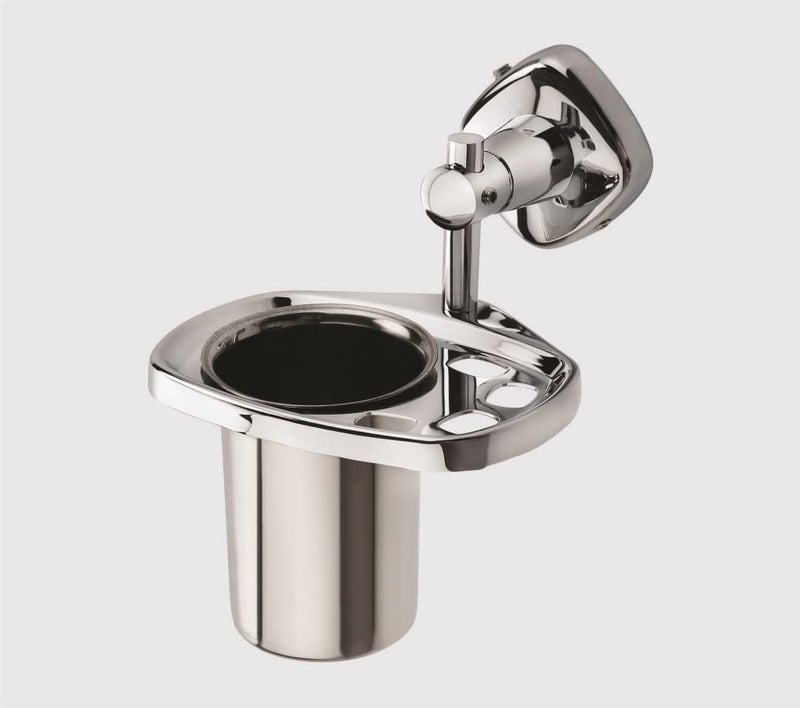 MHS 304 Grade Stainless Steel Crystal Series Tooth Brush Holder Stand Tumbler Holder Anti Rust Corrosion Free Glossy Chrome Finish with Fittings Screws Set for Kitchen Bathroom Accessories - Image 2