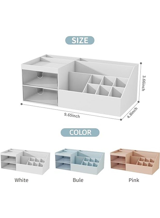 Arabest Multifunction Desk Organizer, Plastic Desk Storage Box Desktop Drawers,Makeup Organizer for Vanity Plastic Desktop Storage Box with Drawers for Office, Dresser, Bedroom - Image 2
