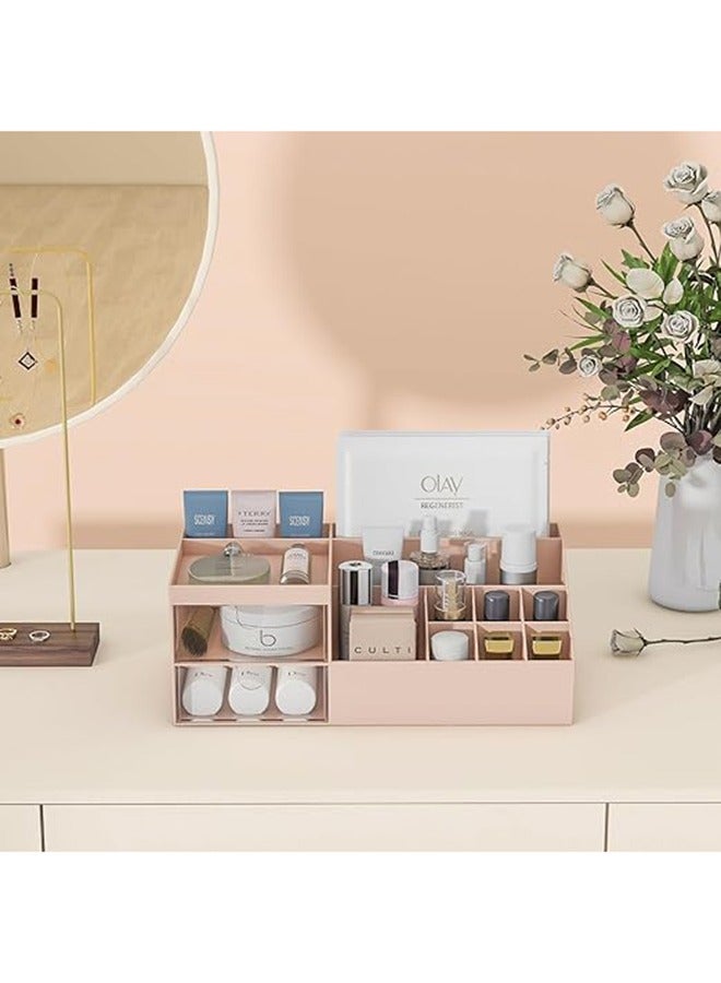 Arabest Multifunction Desk Organizer, Plastic Desk Storage Box Desktop Drawers,Makeup Organizer for Vanity Plastic Desktop Storage Box with Drawers for Office, Dresser, Bedroom - Image 4