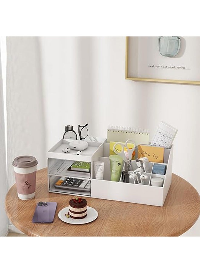 Arabest Multifunction Desk Organizer, Plastic Desk Storage Box Desktop Drawers,Makeup Organizer for Vanity Plastic Desktop Storage Box with Drawers for Office, Dresser, Bedroom - Image 5