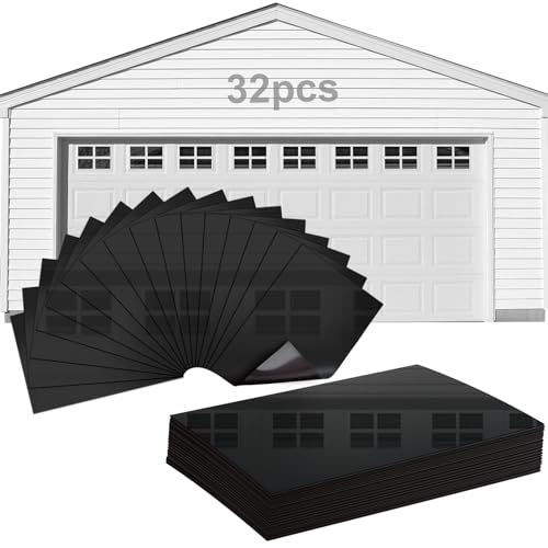 RHULKRUI Glossy Magnetic Garage Door Windows,Garage Door Magnetic Decorative Hardware,Garage Magnets Decoration 4X6 inches-32pcs for 2 Garage Doors - Image 1