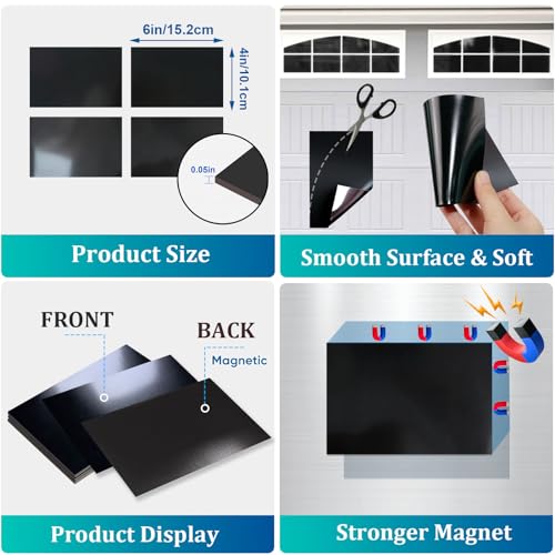 RHULKRUI Glossy Magnetic Garage Door Windows,Garage Door Magnetic Decorative Hardware,Garage Magnets Decoration 4X6 inches-32pcs for 2 Garage Doors - Image 4