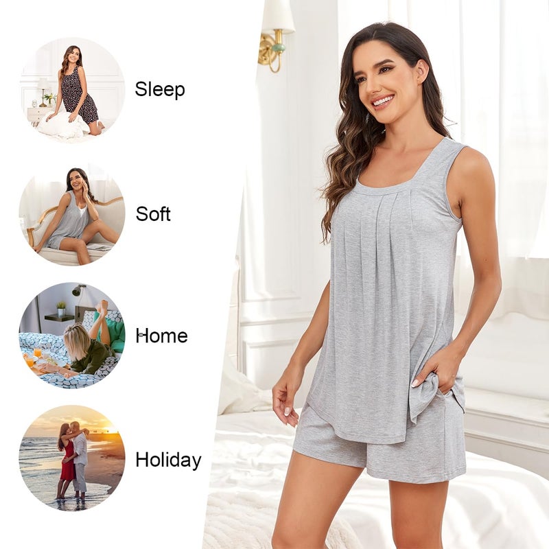 LONGYUAN Pj Sets for Woman 2 Piece Women's Pajama Set Summer Sleepwear Lounge Soft Nightwear XX-Large - Image 5