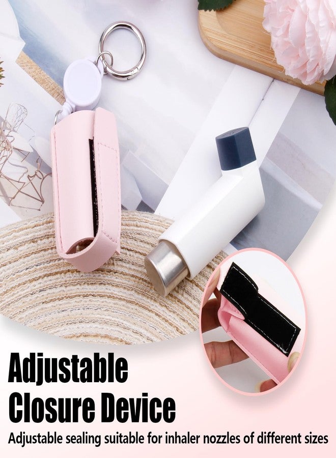 SHFGYG Asthma Inhaler Holder PU Leather Holster,Inhaler Keychain Retractable Clip - Image 4