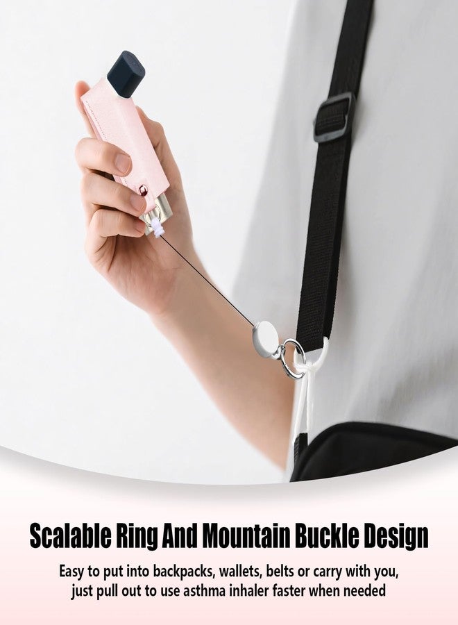 SHFGYG Asthma Inhaler Holder PU Leather Holster,Inhaler Keychain Retractable Clip - Image 5