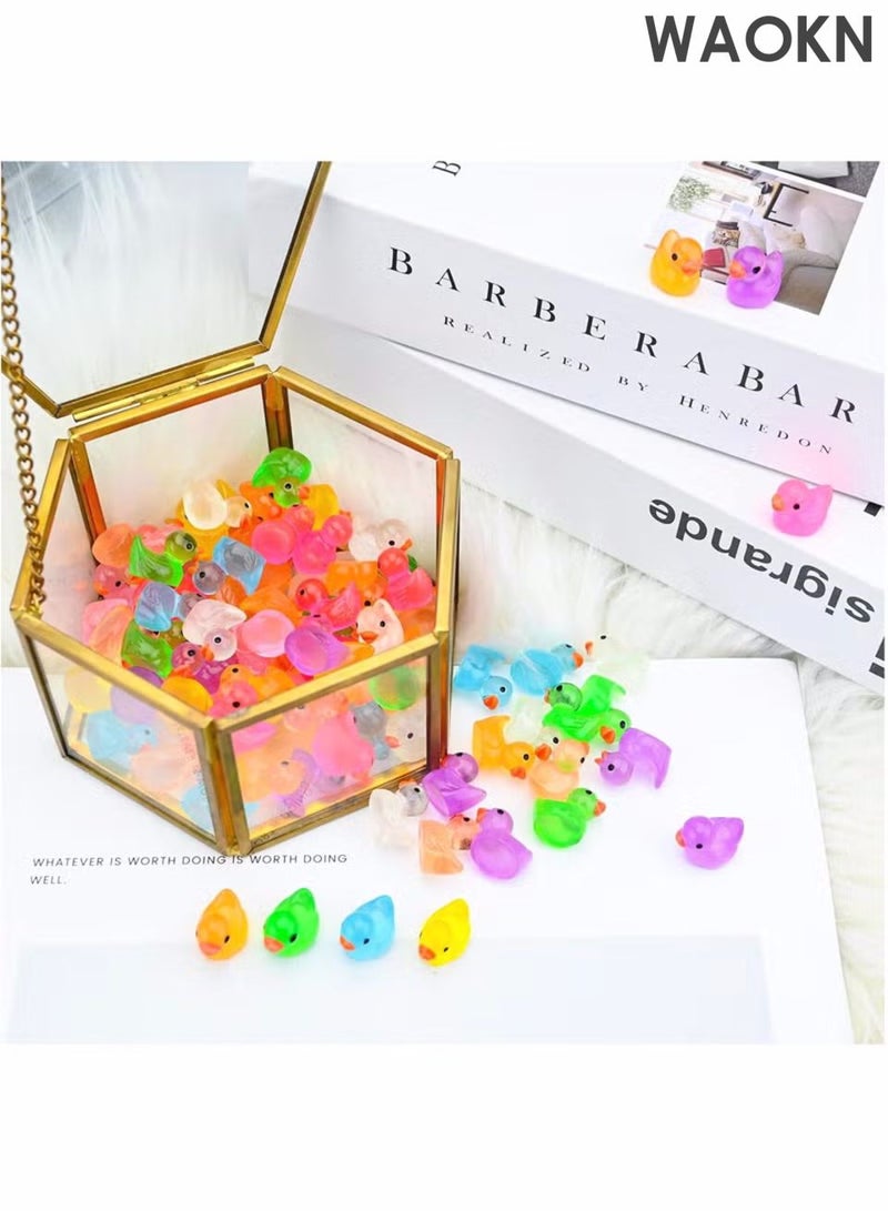 دبليو أيه أو كي أن 100 ميني برايت راتنج بطة ملونة تماثيل مضيئة حديقة بطة ميني بطة ديكورات DIY الإبداعية اليدوية البط الأصفر دمية منزل ديكور حديقة تماثيل المناظر الطبيعية ديكورات الحرفية المناظر الطبيعية المصغرة حديقة. - Image 4