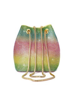 Ayliss Women'S Full Rhinestones Bucket Bag Mini Small Crossbody Shoulder Evening Shinny Bling Clutch Purse Bucket Handbag (Rainbow(Mini))  - Image 1
